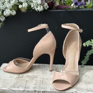 Saks Fifth Avenue Nude Patent Heel